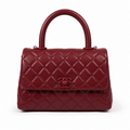 Дамска чанта - Chanel Coco Handle Bag. - естествена мека телешка кожа
