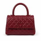 Дамска чанта - Chanel Coco Handle Bag. - естествена мека телешка кожа