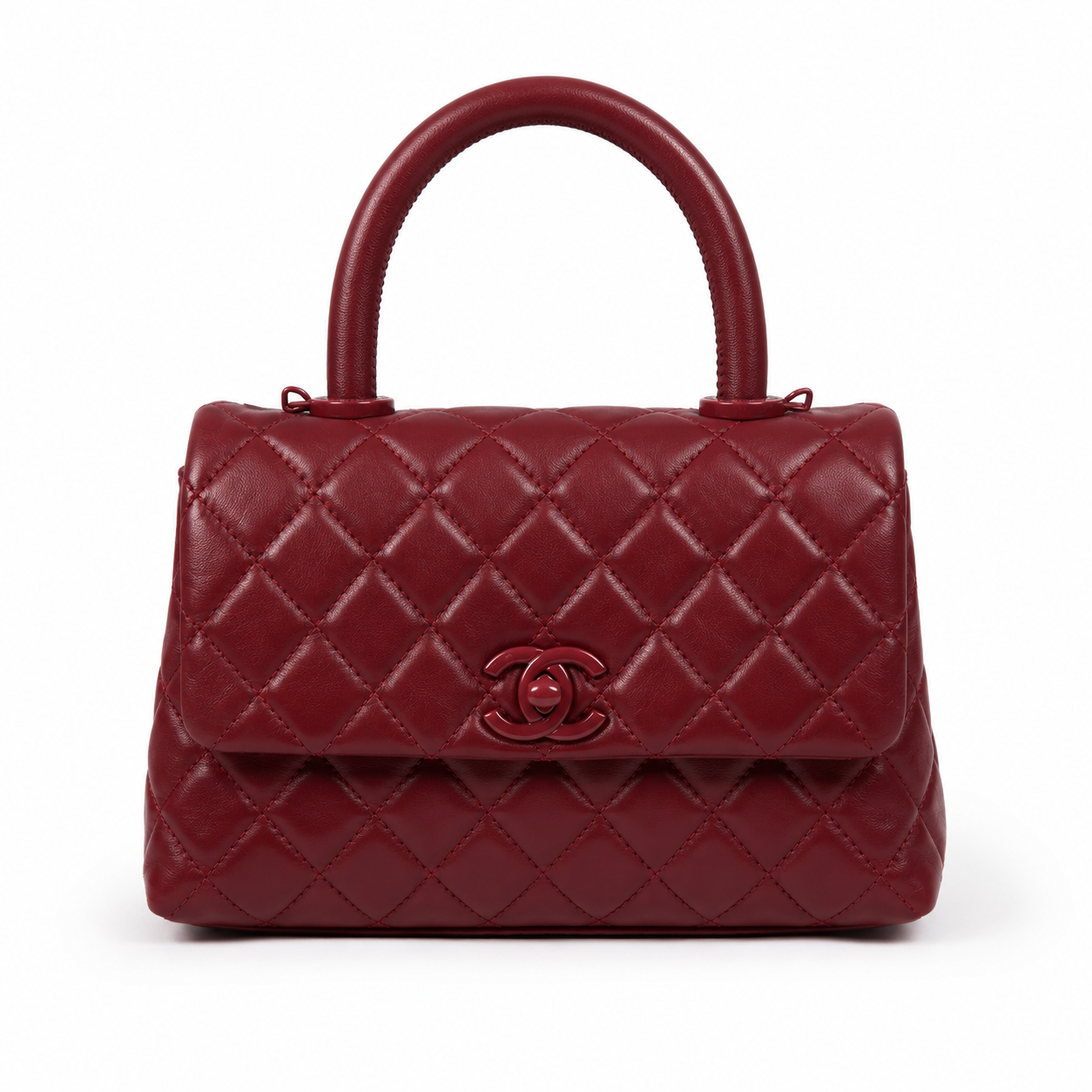 Дамска чанта - Chanel Coco Handle Bag. - естествена мека телешка кожа