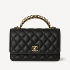Дамска чанта - Chanel Mini Flap Bag with Top Handle / Chanel Top Handle Mini Flap. - естествена телешка кожа