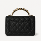 Дамска чанта - Chanel Mini Flap Bag with Top Handle / Chanel Top Handle Mini Flap. - естествена телешка кожа