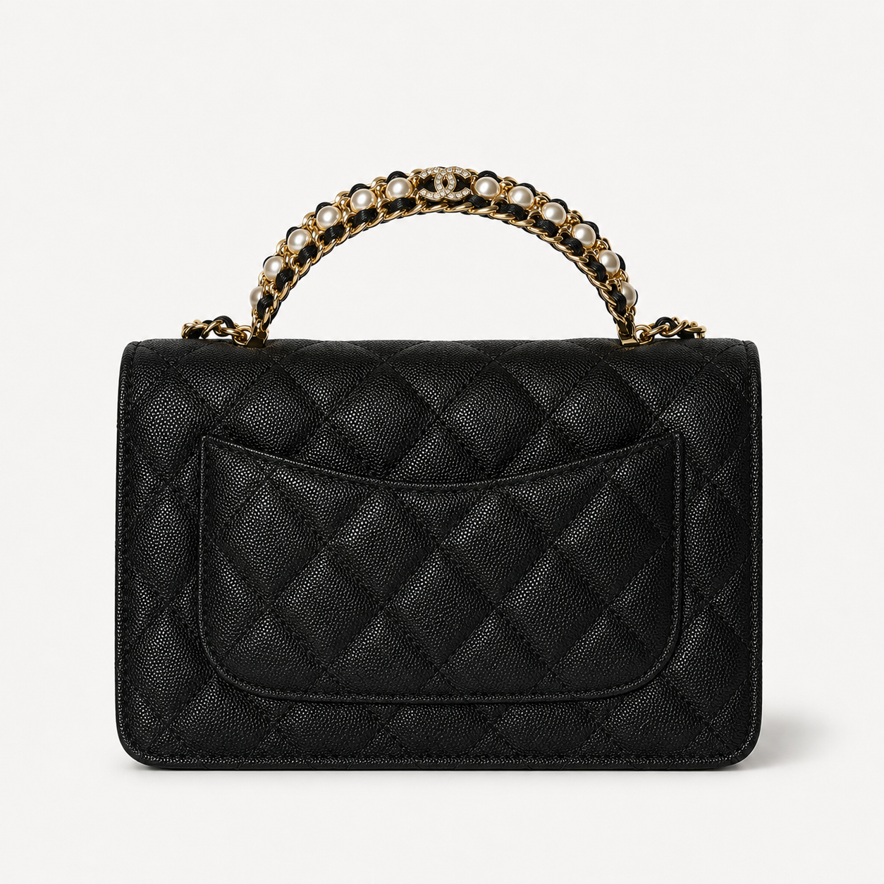 Дамска чанта - Chanel Mini Flap Bag with Top Handle / Chanel Top Handle Mini Flap. - естествена телешка кожа