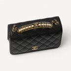 Дамска чанта - Chanel Mini Flap Bag with Top Handle / Chanel Top Handle Mini Flap. - естествена телешка кожа