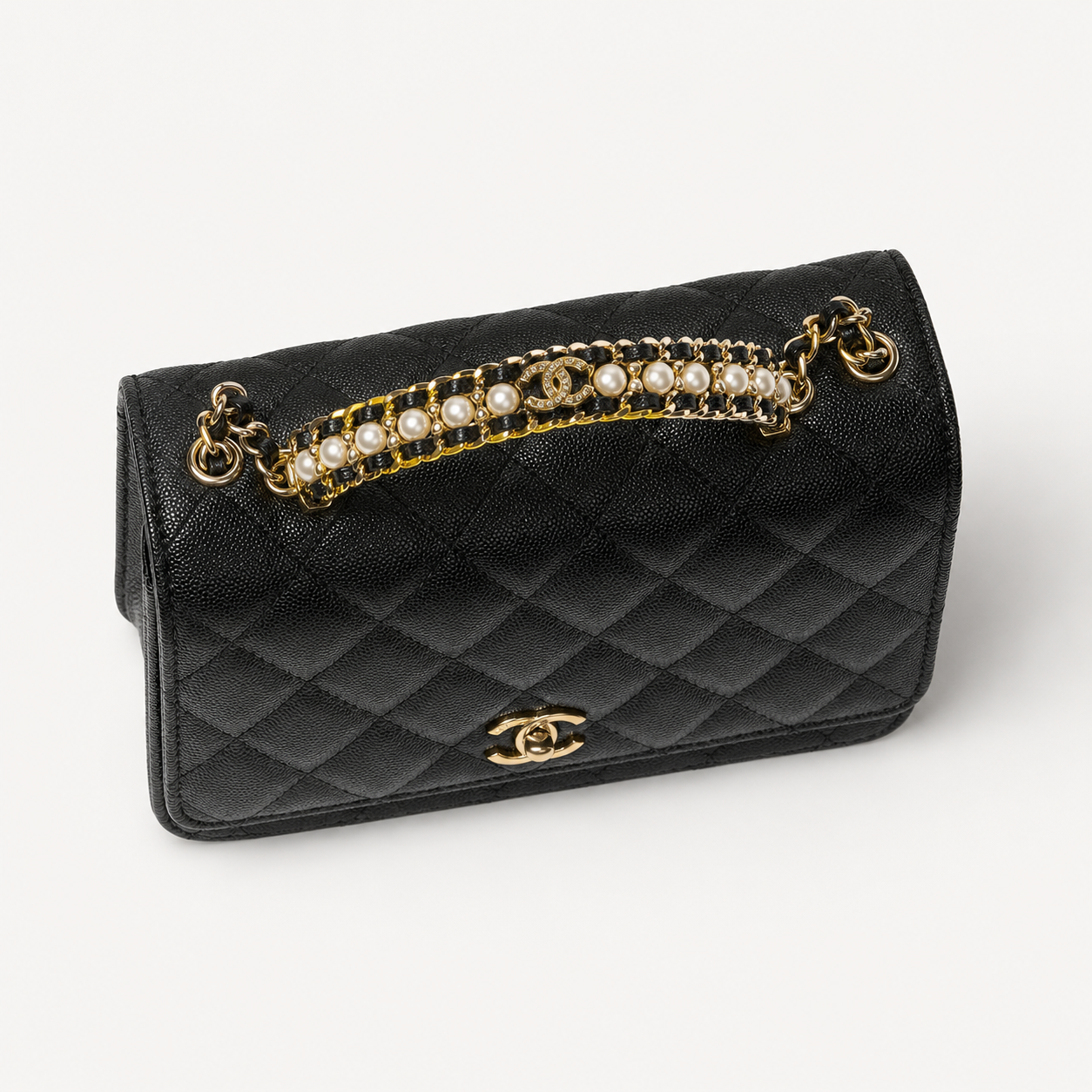 Дамска чанта - Chanel Mini Flap Bag with Top Handle / Chanel Top Handle Mini Flap. - естествена телешка кожа