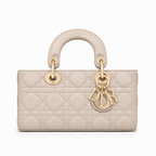 Дамска чанта - Dior Small Lady D Joy – Beige Cannage Lambskin - естествена агнешка кожа
