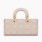 Дамска чанта - Dior Small Lady D Joy – Beige Cannage Lambskin - естествена агнешка кожа