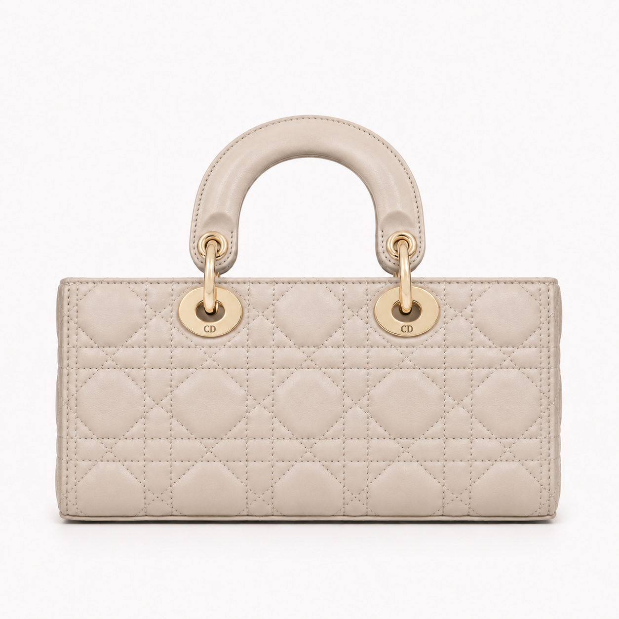 Дамска чанта - Dior Small Lady D Joy – Beige Cannage Lambskin - естествена агнешка кожа
