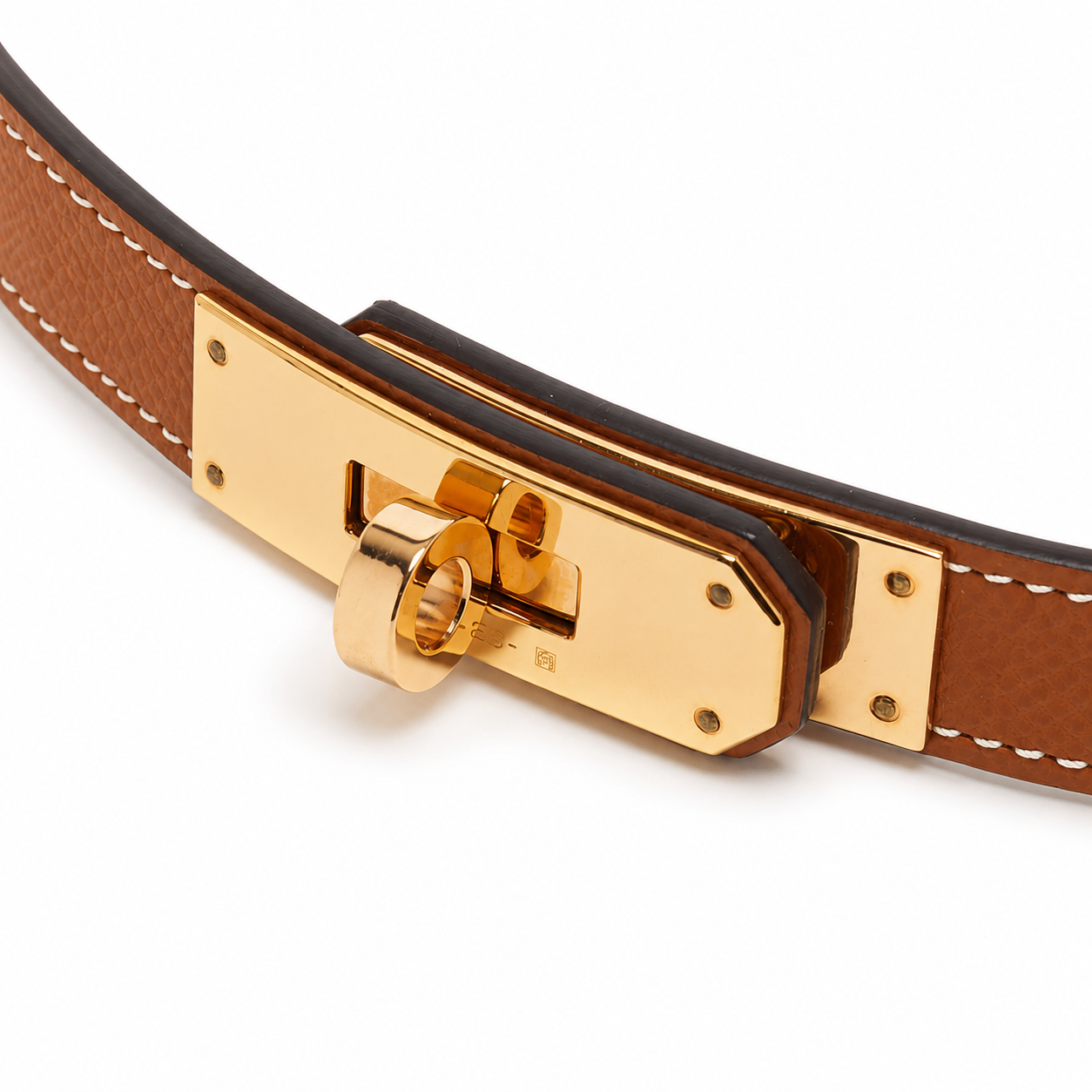 Дамски колан - Hermes Kelly 18 Belt Gold with GHW Epsom - естествена кожа