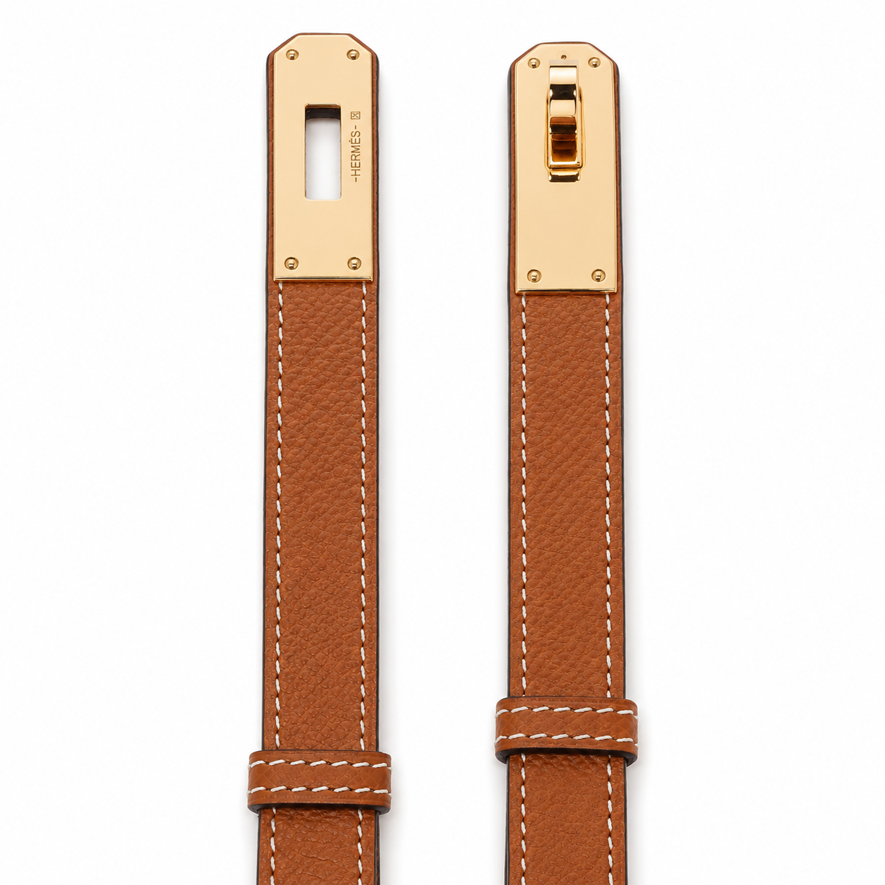 Дамски колан - Hermes Kelly 18 Belt Gold with GHW Epsom - естествена кожа