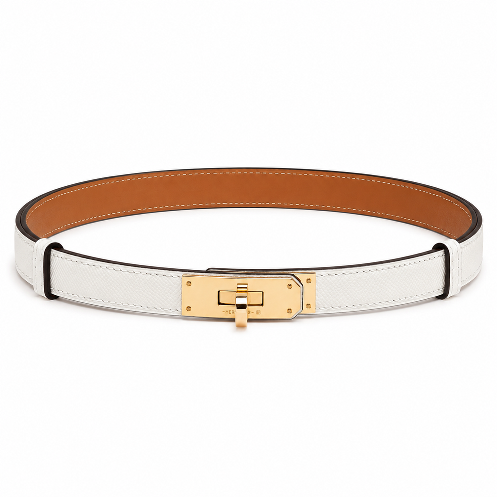 Дамски колан - Hermes Kelly 18 Belt Gold with GHW Epsom - естествена кожа
