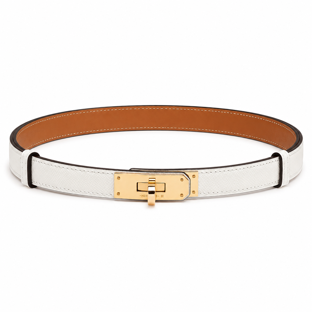 Дамски колан - Hermes Kelly 18 Belt Gold with GHW Epsom - естествена кожа
