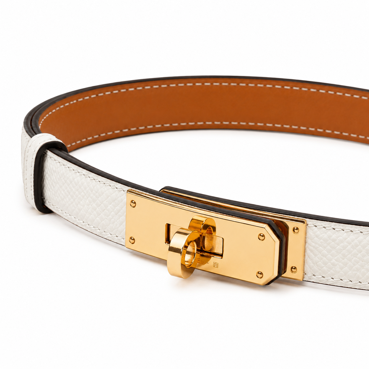Дамски колан - Hermes Kelly 18 Belt Gold with GHW Epsom - естествена кожа