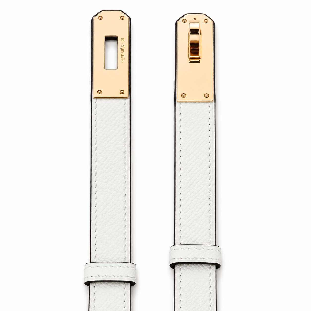 Дамски колан - Hermes Kelly 18 Belt Gold with GHW Epsom - естествена кожа
