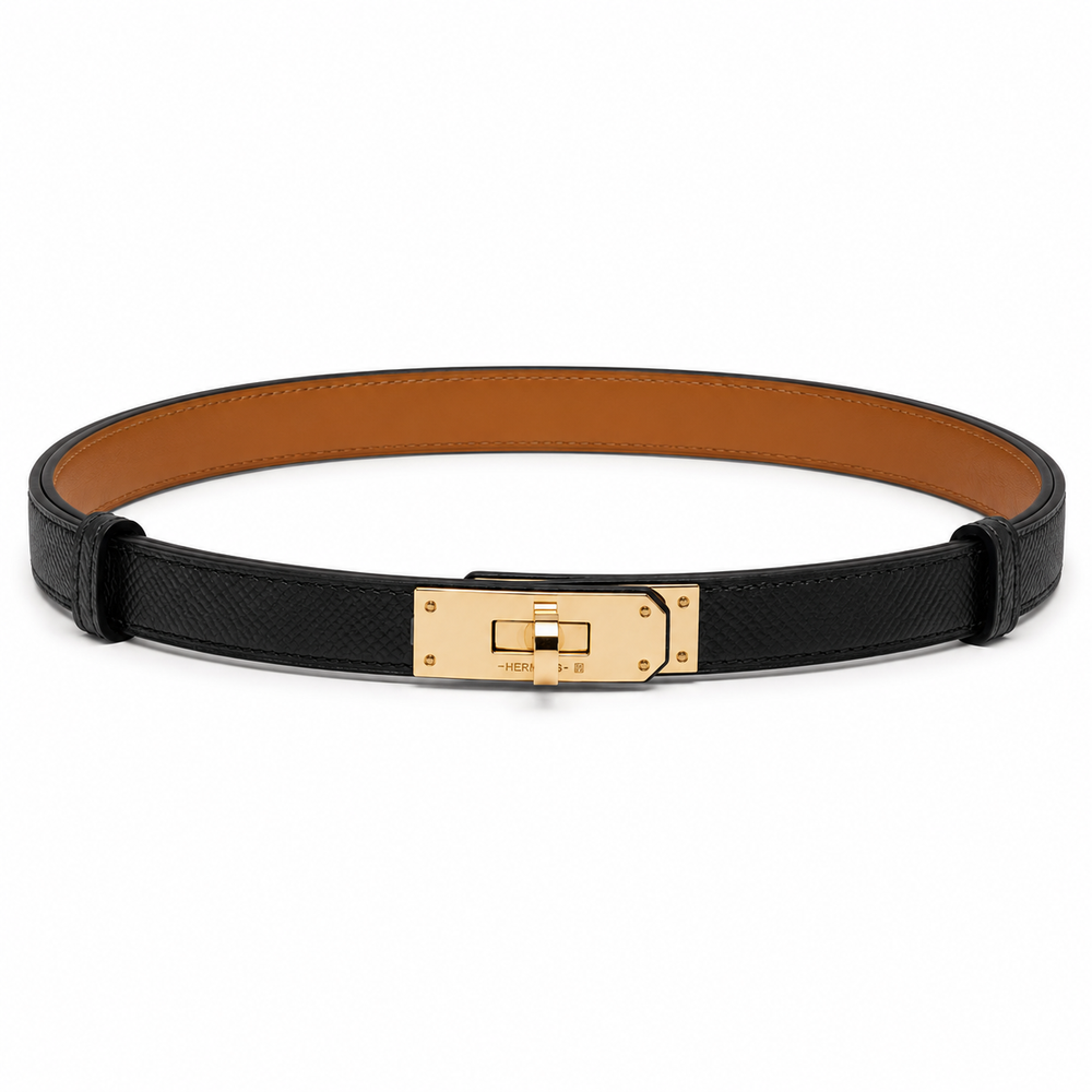 Дамски колан - Hermes Kelly 18 Belt Gold with GHW Epsom - естествена кожа