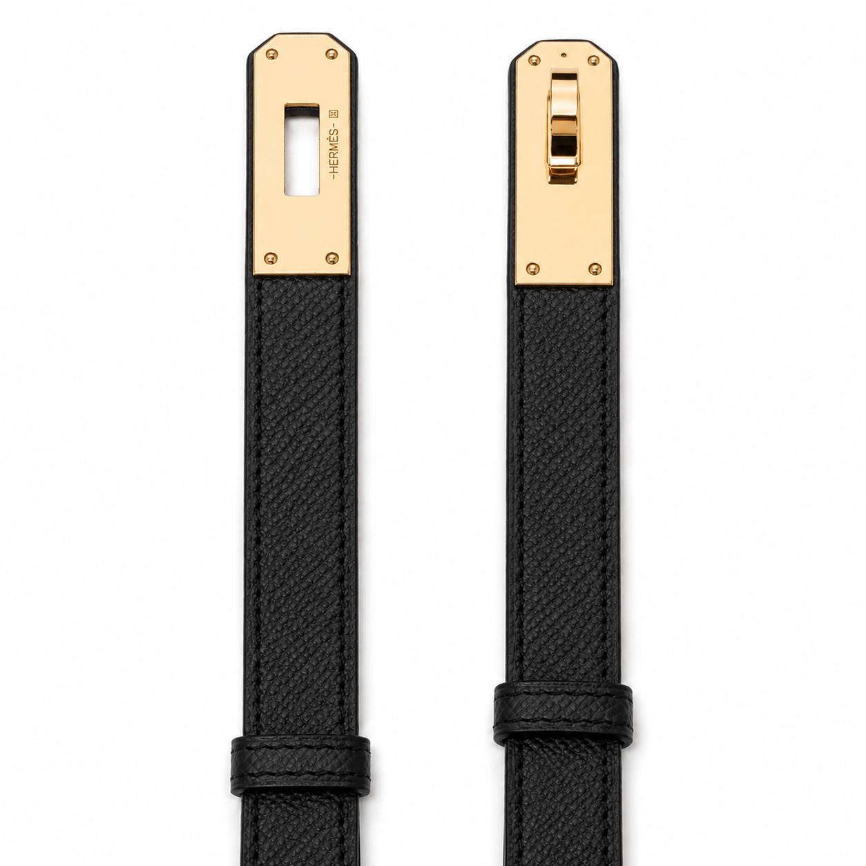 Дамски колан - Hermes Kelly 18 Belt Gold with GHW Epsom - естествена кожа