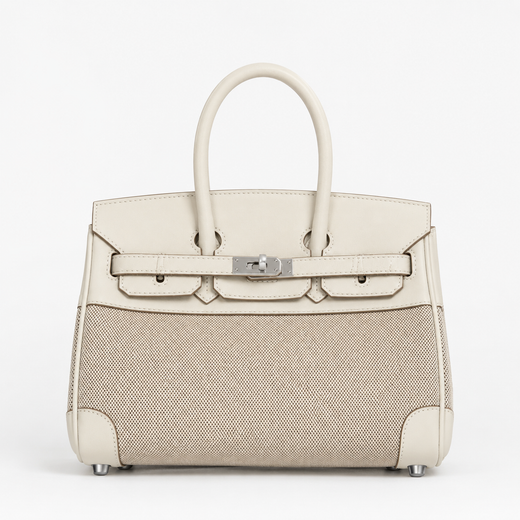 Дамска чанта - Hermès Birkin + Подарък Hermès Charm + Hermès Bag Scarf - естествена кожа