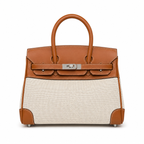 Дамска чанта - Hermès Birkin + подарък Hermès Charm + Hermès Bag Scarf - естествена кожа