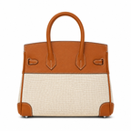 Дамска чанта - Hermès Birkin + подарък Hermès Charm + Hermès Bag Scarf - естествена кожа