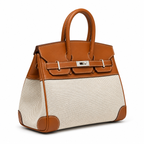 Дамска чанта - Hermès Birkin + подарък Hermès Charm + Hermès Bag Scarf - естествена кожа