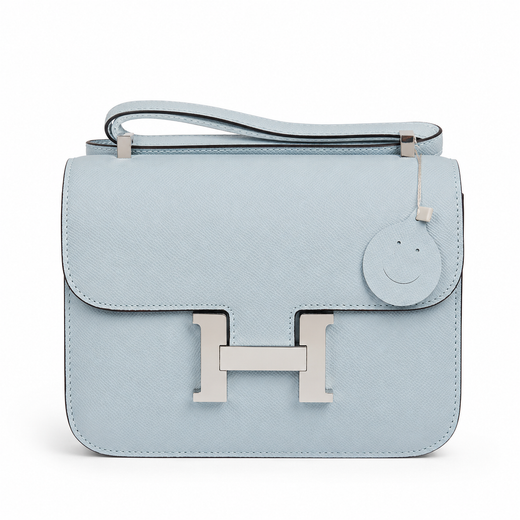 Дамска чанта - Hermès Constance 24 Pastel Blue - естествена кожа