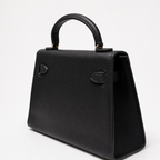 Дамска чанта - Hermès Kelly Mini style black top-handle bag - естествена Epsom телешка кожа