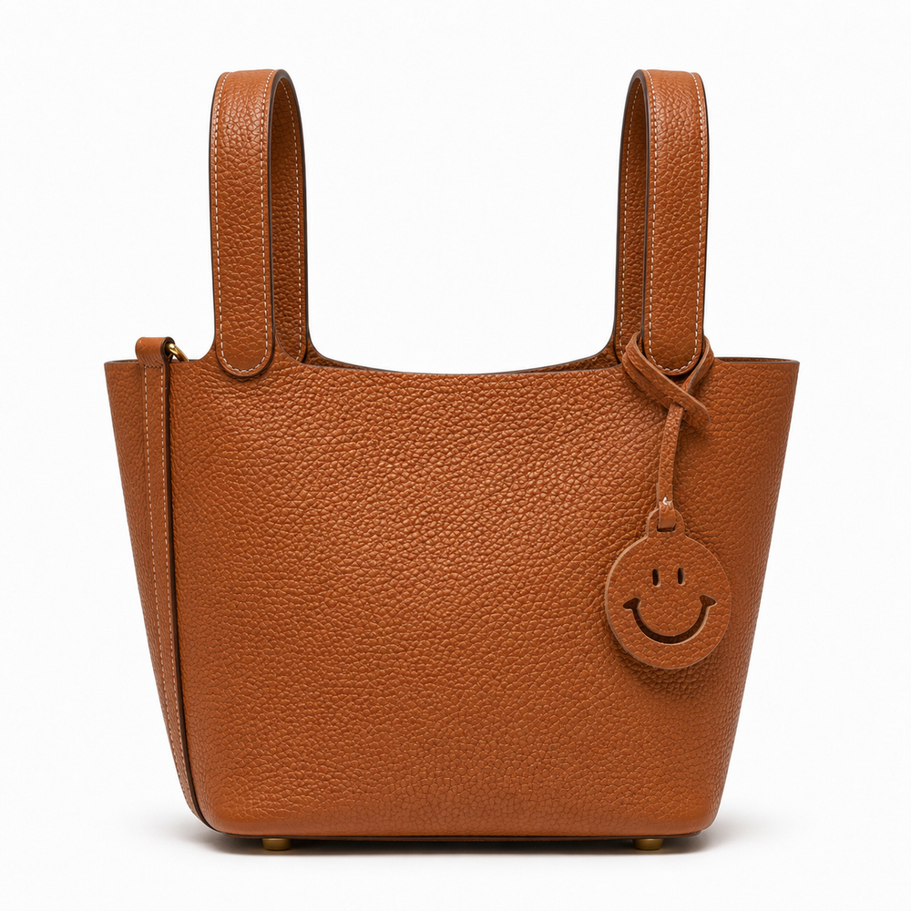 Дамска чанта - Hermès Picotin Lock style brown leather tote bag 22 - естествена телешка кожа