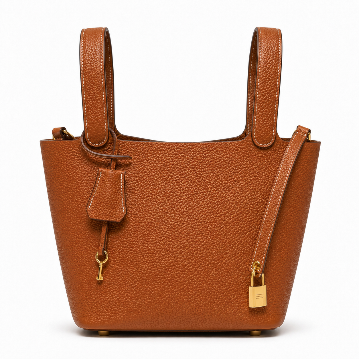 Дамска чанта - Hermès Picotin Lock style brown leather tote bag 22 - естествена телешка кожа