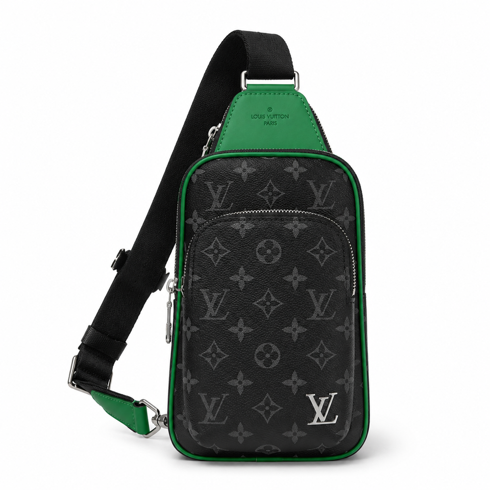 Мъжка чанта - Louis Vuitton Avenue Sling Bag PM Monogram Eclipse / Green Trim