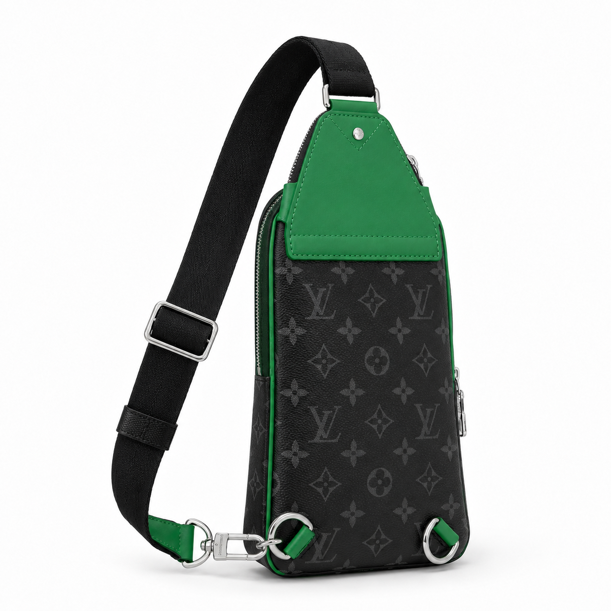 Мъжка чанта - Louis Vuitton Avenue Sling Bag PM Monogram Eclipse / Green Trim