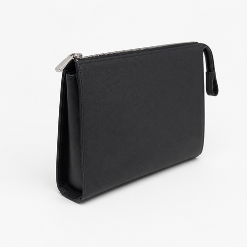 Prada Saffiano Leather Clutch with Triangle Logo - естествена Saffiano кожа