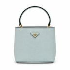 Дамска чанта - Prada Panier Mini Saffiano Leather Bag - естествена Saffiano кожа