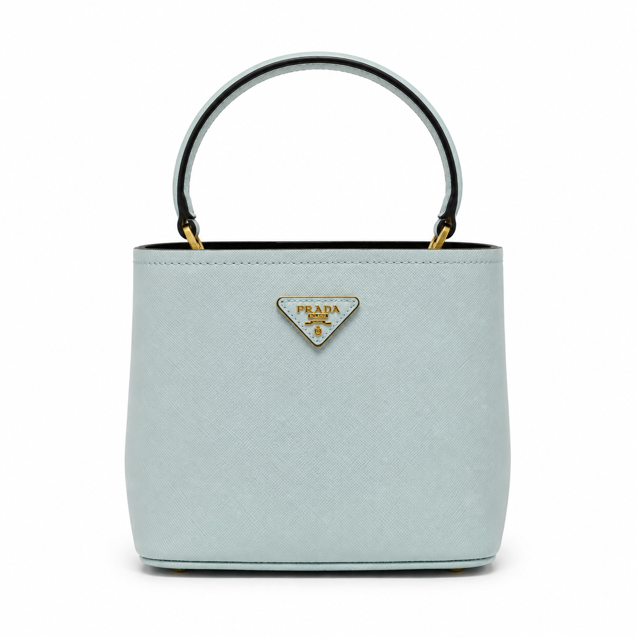 Дамска чанта - Prada Panier Mini Saffiano Leather Bag - естествена Saffiano кожа