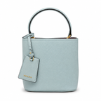 Дамска чанта - Prada Panier Mini Saffiano Leather Bag - естествена Saffiano кожа