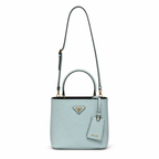 Дамска чанта - Prada Panier Mini Saffiano Leather Bag - естествена Saffiano кожа